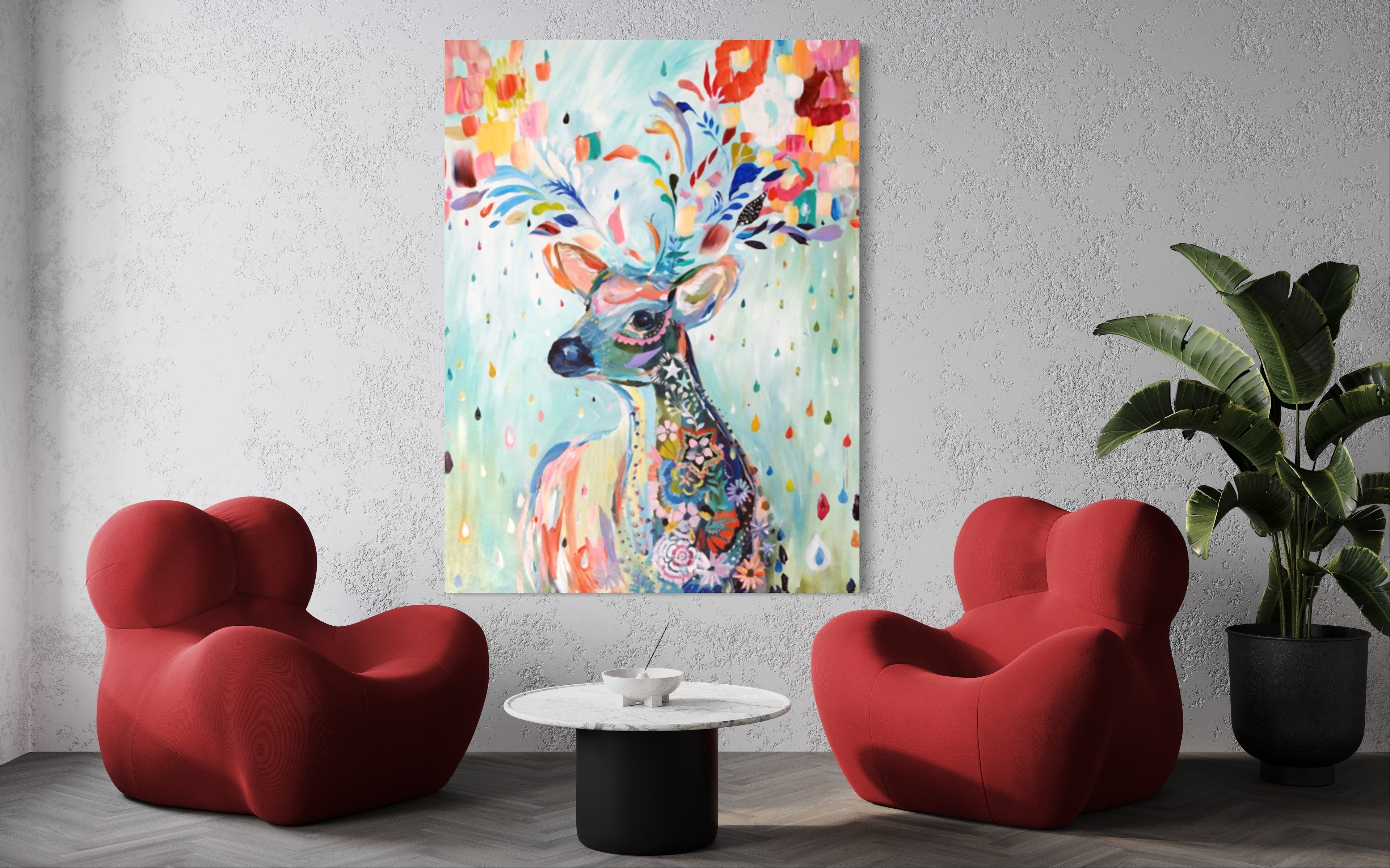 Colorful Deer Wall Art