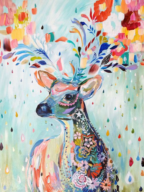 Colorful Deer Wall Art